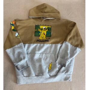 Pokemon Pikachu Colorblock Hoodie Sweatshirt Boys Large LG 10-12